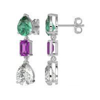 Pear & Emerald Cut Dangle Earrings