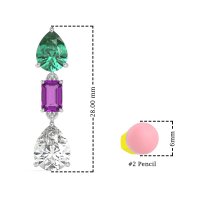 Pear & Emerald Cut Dangle Earrings