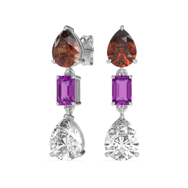 Pear & Emerald Cut Dangle Earrings