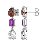 Pear & Emerald Cut Dangle Earrings