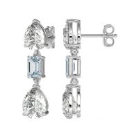 Pear & Emerald Cut Dangle Earrings