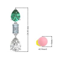 Pear & Emerald Cut Dangle Earrings