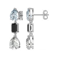 Pear & Emerald Cut Dangle Earrings