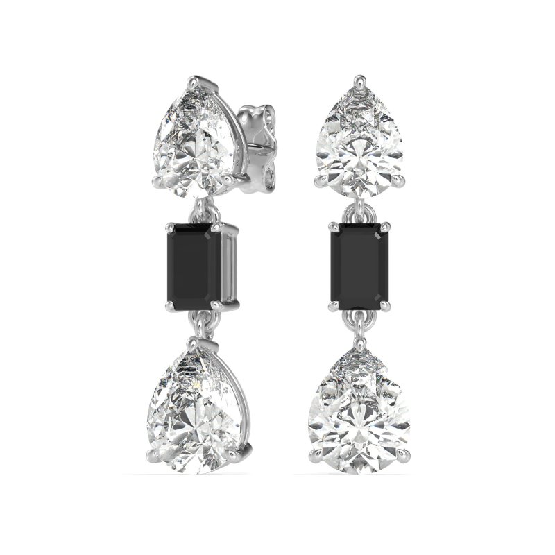 Pear & Emerald Cut Dangle Earrings