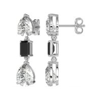 Pear & Emerald Cut Dangle Earrings