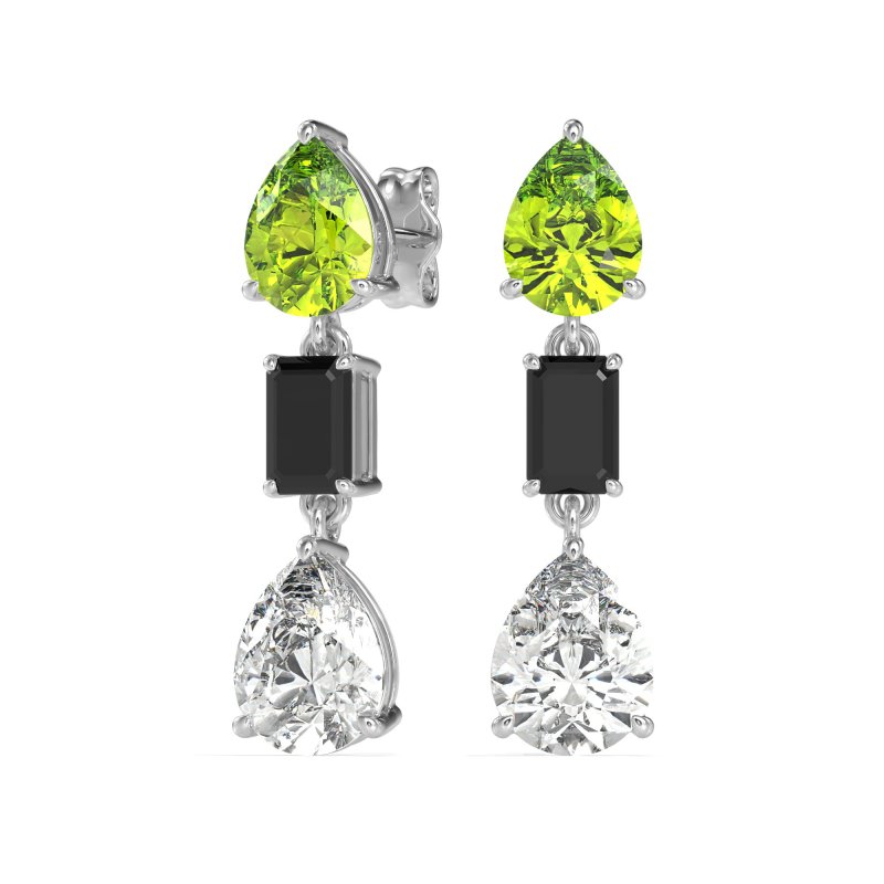 Pear & Emerald Cut Dangle Earrings