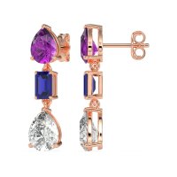 Pear & Emerald Cut Dangle Earrings