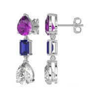 Pear & Emerald Cut Dangle Earrings