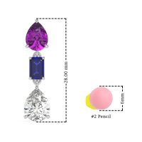 Pear & Emerald Cut Dangle Earrings