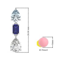 Pear & Emerald Cut Dangle Earrings