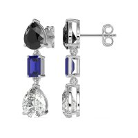 Pear & Emerald Cut Dangle Earrings
