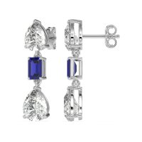 Pear & Emerald Cut Dangle Earrings