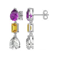 Pear & Emerald Cut Dangle Earrings