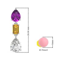 Pear & Emerald Cut Dangle Earrings