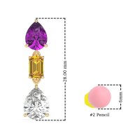 Pear & Emerald Cut Dangle Earrings
