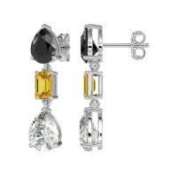 Pear & Emerald Cut Dangle Earrings