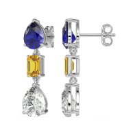 Pear & Emerald Cut Dangle Earrings