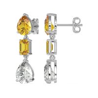 Pear & Emerald Cut Dangle Earrings
