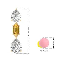 Pear & Emerald Cut Dangle Earrings