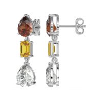 Pear & Emerald Cut Dangle Earrings