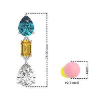 Pear & Emerald Cut Dangle Earrings