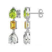 Pear & Emerald Cut Dangle Earrings