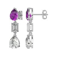 Pear & Emerald Cut Dangle Earrings