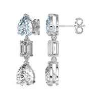 Pear & Emerald Cut Dangle Earrings