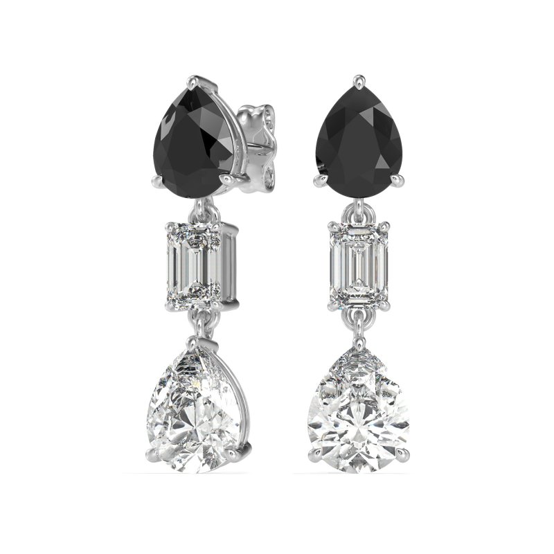 Pear & Emerald Cut Dangle Earrings