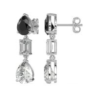 Pear & Emerald Cut Dangle Earrings