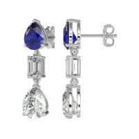 Pear & Emerald Cut Dangle Earrings