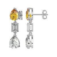 Pear & Emerald Cut Dangle Earrings