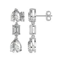 Pear & Emerald Cut Dangle Earrings