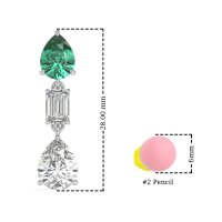 Pear & Emerald Cut Dangle Earrings
