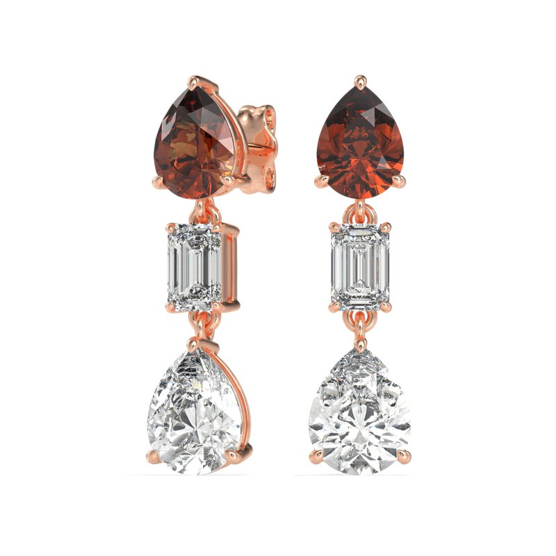 Pear & Emerald Cut Dangle Earrings