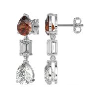 Pear & Emerald Cut Dangle Earrings