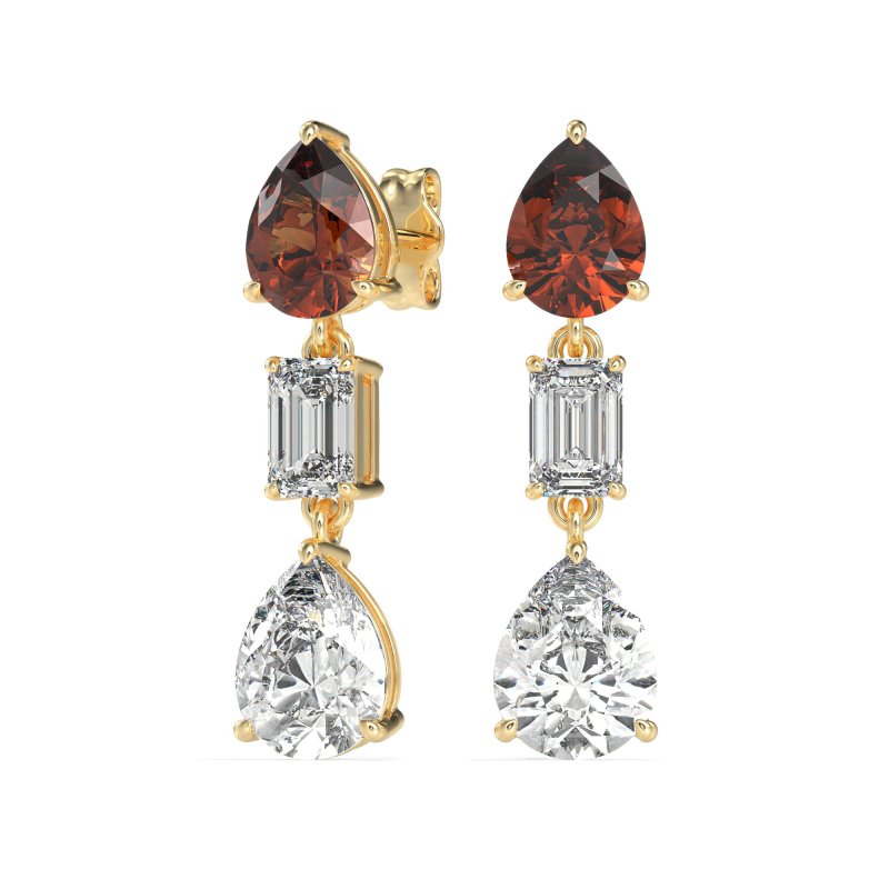 Pear & Emerald Cut Dangle Earrings