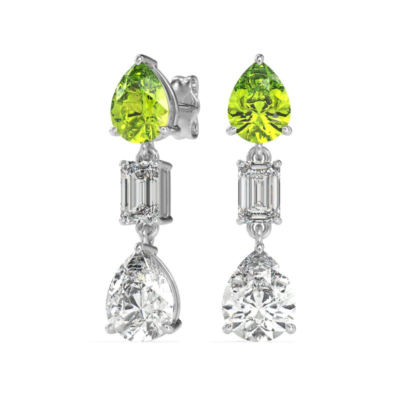 Pear & Emerald Cut Dangle Earrings