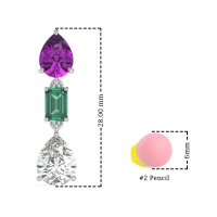 Pear & Emerald Cut Dangle Earrings