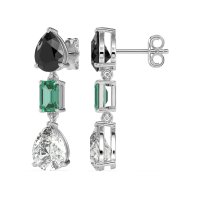 Pear & Emerald Cut Dangle Earrings