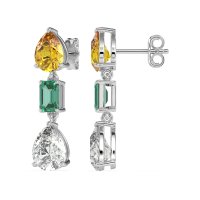 Pear & Emerald Cut Dangle Earrings