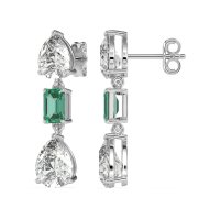 Pear & Emerald Cut Dangle Earrings