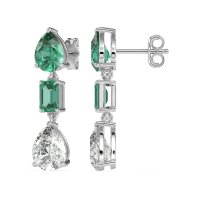 Pear & Emerald Cut Dangle Earrings