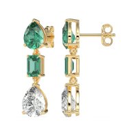 Pear & Emerald Cut Dangle Earrings