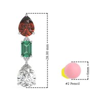 Pear & Emerald Cut Dangle Earrings