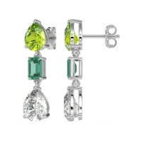 Pear & Emerald Cut Dangle Earrings