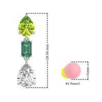 Pear & Emerald Cut Dangle Earrings