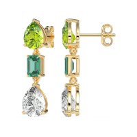 Pear & Emerald Cut Dangle Earrings