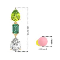 Pear & Emerald Cut Dangle Earrings