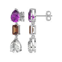 Pear & Emerald Cut Dangle Earrings